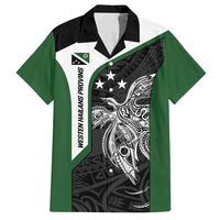 Personalised PNG Western Highlands Province Family Matching Long Sleeve Bodycon Dress and Hawaiian Shirt Bird of Paradise Tattoo Flag Motif LT9 Dad's Shirt - Short Sleeve Green - Polynesian Pride
