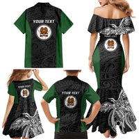 Personalised PNG Western Highlands Province Family Matching Mermaid Dress and Hawaiian Shirt Bird of Paradise Tattoo Flag Motif LT9 - Polynesian Pride