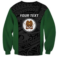 Personalised PNG Western Highlands Province Sweatshirt Bird of Paradise Tattoo Flag Motif - Polynesian Pride