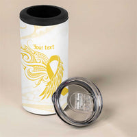 Be Bold Go Gold Polyneisan Ribbon Childhood Personalised 4 in 1 Can Cooler Tumbler