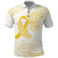 Be Bold Go Gold Polyneisan Ribbon Childhood Personalised Polo Shirt