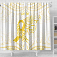 Be Bold Go Gold Polyneisan Ribbon Childhood Personalised Shower Curtain