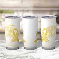 Be Bold Go Gold Polyneisan Ribbon Childhood Personalised Tumbler Cup