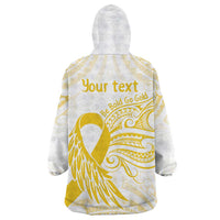 Be Bold Go Gold Polyneisan Ribbon Childhood Personalised Wearable Blanket Hoodie