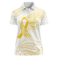 Be Bold Go Gold Polyneisan Ribbon Childhood Personalised Women Polo Shirt