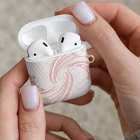White Sunday Lotu Tamaiti AirPods Case Polynesian Wave Pastel Blush - Polynesian Pride