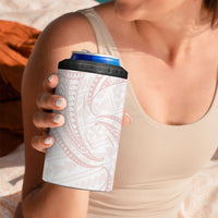 White Sunday Lotu Tamaiti 4 in 1 Can Cooler Tumbler Polynesian Wave Pastel Blush - Polynesian Pride