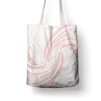 White Sunday Lotu Tamaiti Tote Bag Polynesian Wave Pastel Blush - Polynesian Pride