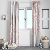 White Sunday Lotu Tamaiti Window Curtain Polynesian Wave Pastel Blush - Polynesian Pride