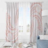 White Sunday Lotu Tamaiti Window Curtain Polynesian Wave Pastel Blush - Polynesian Pride