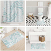 White Sunday Lotu Tamaiti Bathroom Set Polynesian Wave Pastel Cyan - Polynesian Pride