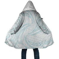 White Sunday Lotu Tamaiti Cloak Polynesian Wave Pastel Cyan - Polynesian Pride