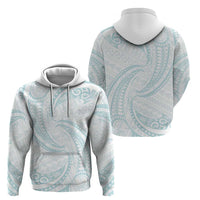 White Sunday Lotu Tamaiti Hoodie Polynesian Wave Pastel Cyan - Polynesian Pride