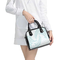 White Sunday Lotu Tamaiti Shoulder Handbag Polynesian Wave Pastel Cyan - Polynesian Pride
