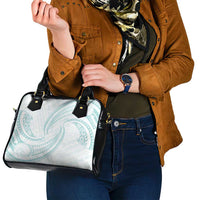 White Sunday Lotu Tamaiti Shoulder Handbag Polynesian Wave Pastel Cyan - Polynesian Pride