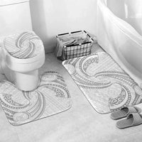 White Sunday Lotu Tamaiti Bathroom Set Polynesian Wave Pastel Gray - Polynesian Pride