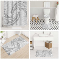 White Sunday Lotu Tamaiti Bathroom Set Polynesian Wave Pastel Gray - Polynesian Pride