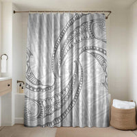 White Sunday Lotu Tamaiti Bathroom Set Polynesian Wave Pastel Gray - Polynesian Pride