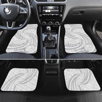 White Sunday Lotu Tamaiti Car Mats Polynesian Wave Pastel Gray - Polynesian Pride