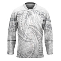 White Sunday Lotu Tamaiti Hockey Jersey Polynesian Wave Pastel Gray - Polynesian Pride