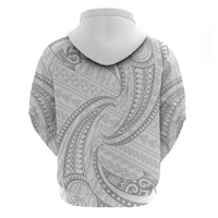 White Sunday Lotu Tamaiti Hoodie Polynesian Wave Pastel Gray - Polynesian Pride