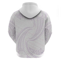White Sunday Lotu Tamaiti Hoodie Polynesian Wave Pastel Mauve - Polynesian Pride