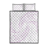 White Sunday Lotu Tamaiti Quilt Bed Set Polynesian Wave Pastel Mauve - Polynesian Pride