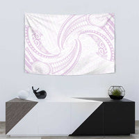 White Sunday Lotu Tamaiti Tapestry Polynesian Wave Pastel Mauve - Polynesian Pride