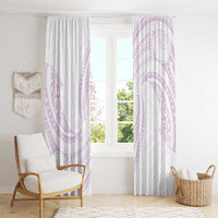 White Sunday Lotu Tamaiti Window Curtain Polynesian Wave Pastel Mauve - Polynesian Pride