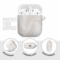 White Sunday Lotu Tamaiti AirPods Case Polynesian Wave Pastel Nude - Polynesian Pride