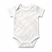 White Sunday Lotu Tamaiti Baby Onesie Polynesian Wave Pastel Nude