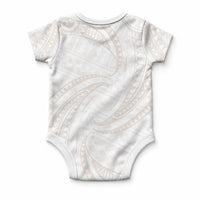 White Sunday Lotu Tamaiti Baby Onesie Polynesian Wave Pastel Nude