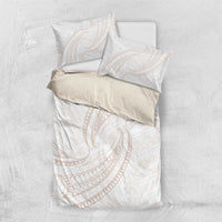 White Sunday Lotu Tamaiti Bedding Set Polynesian Wave Pastel Nude LT9 US Twin 172cm x 218cm Nude - Polynesian Pride