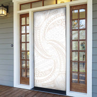 White Sunday Lotu Tamaiti Door Cover Polynesian Wave Pastel Nude - Polynesian Pride