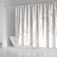 White Sunday Lotu Tamaiti Shower Curtain Polynesian Wave Pastel Nude LT9 - Polynesian Pride