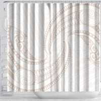 White Sunday Lotu Tamaiti Shower Curtain Polynesian Wave Pastel Nude LT9 - Polynesian Pride