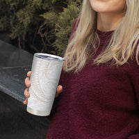 White Sunday Lotu Tamaiti Tumbler Cup Polynesian Wave Pastel Nude - Polynesian Pride