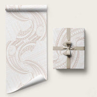 White Sunday Lotu Tamaiti Wrapping Paper Polynesian Wave Pastel Nude - Polynesian Pride