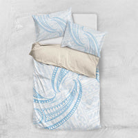 White Sunday Lotu Tamaiti Bedding Set Polynesian Wave Pastel Sky Blue LT9 US Twin 172cm x 218cm Blue - Polynesian Pride