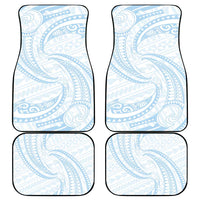 White Sunday Lotu Tamaiti Car Mats Polynesian Wave Pastel Sky Blue - Polynesian Pride