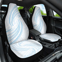 White Sunday Lotu Tamaiti Car Seat Cover Polynesian Wave Pastel Sky Blue - Polynesian Pride