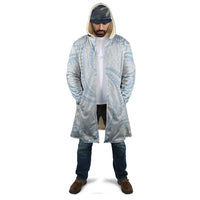 White Sunday Lotu Tamaiti Cloak Polynesian Wave Pastel Sky Blue - Polynesian Pride