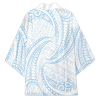 White Sunday Lotu Tamaiti Kimono Polynesian Wave Pastel Sky Blue - Polynesian Pride