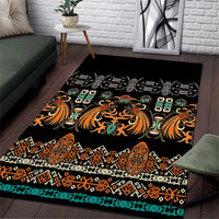 Black Batik Papua-inspired Pattern Area Rug - Polynesian Pride