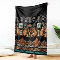 Black Batik Papua-inspired Pattern Blanket - Polynesian Pride