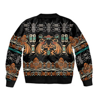 Black Batik Papua-inspired Pattern Bomber Jacket - Polynesian Pride