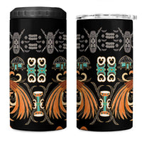 Black Batik Papua-inspired Pattern 4 in 1 Can Cooler Tumbler - Polynesian Pride