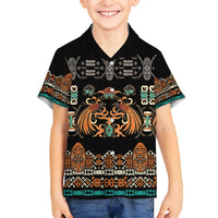Black Batik Papua-inspired Pattern Family Matching Long Sleeve Bodycon Dress and Hawaiian Shirt LT9 Son's Shirt Black - Polynesian Pride