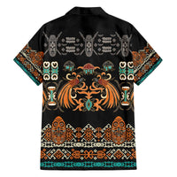 Black Batik Papua-inspired Pattern Family Matching Off The Shoulder Long Sleeve Dress and Hawaiian Shirt - Polynesian Pride