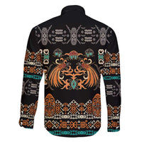 Black Batik Papua-inspired Pattern Family Matching Off The Shoulder Long Sleeve Dress and Hawaiian Shirt - Polynesian Pride